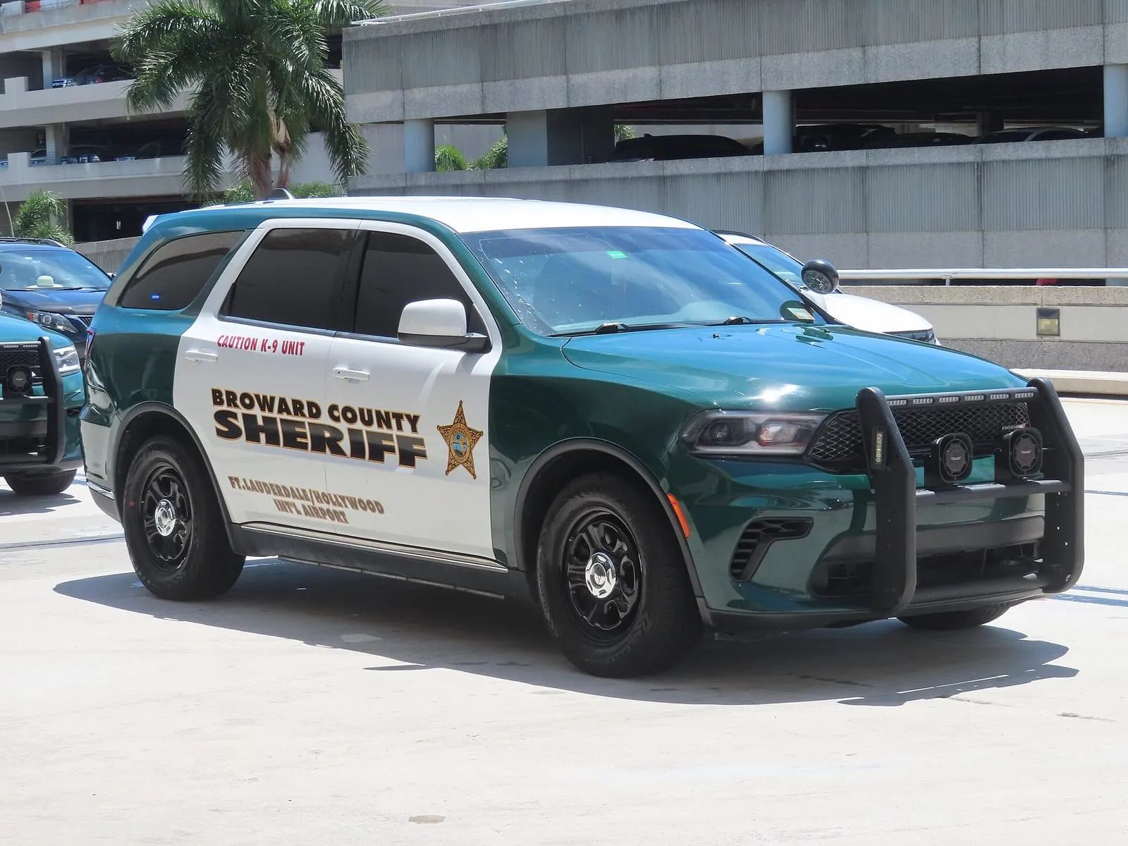 Real world photo for comparison: Broward County Sheriff Dodge Durango K9 unit at Fort Lauderdale Airport (Right front view).